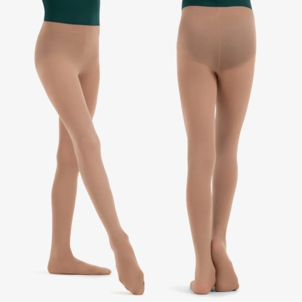 Sansha Tiara Ballet Leotard Dress Black Size B = 4 + Capezio Tan Tights New NWT